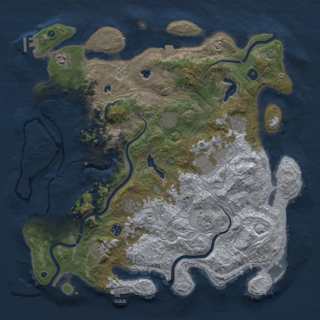 Rust Map: Procedural Map, Size: 4500, Seed: 1573957, 15 Monuments