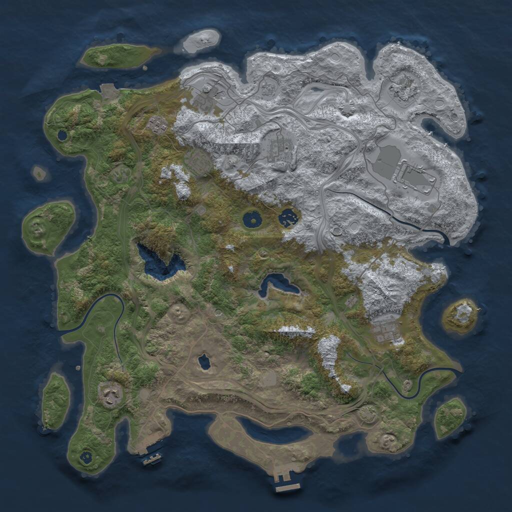 Rust Map: Procedural Map, Size: 4250, Seed: 2103221861, 15 Monuments