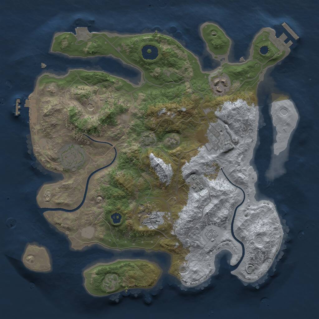 Rust Map: Procedural Map, Size: 3000, Seed: 10937, 11 Monuments