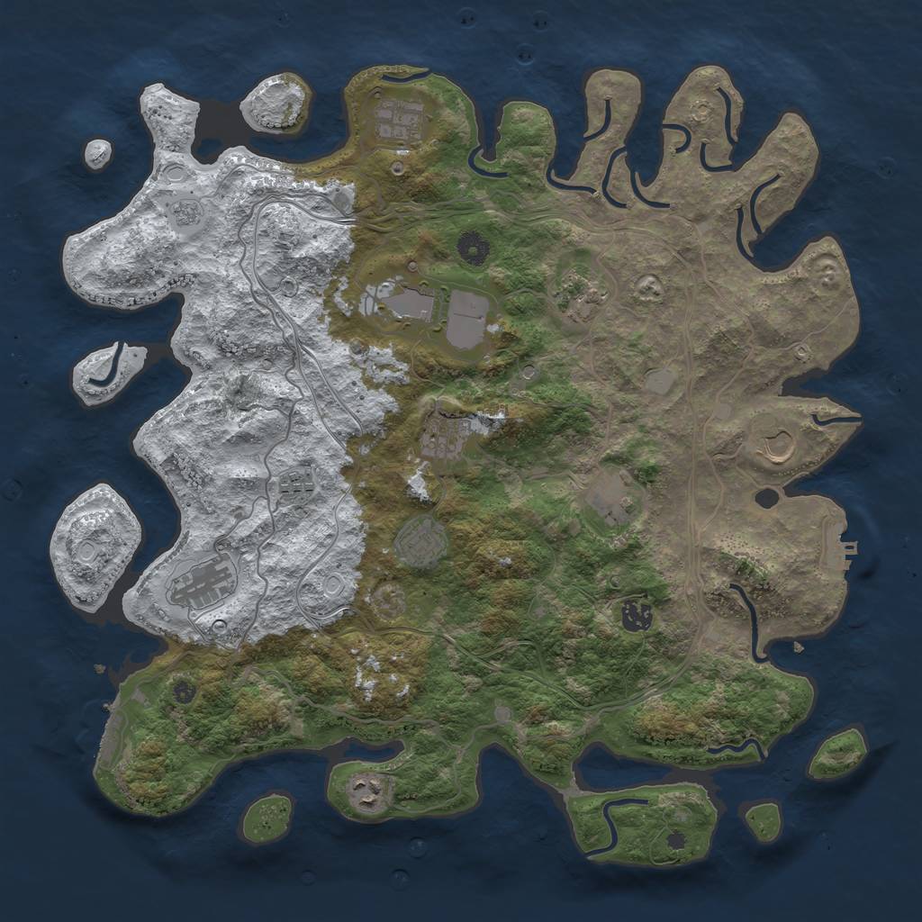 Rust Map: Procedural Map, Size: 4250, Seed: 1053796939, 20 Monuments