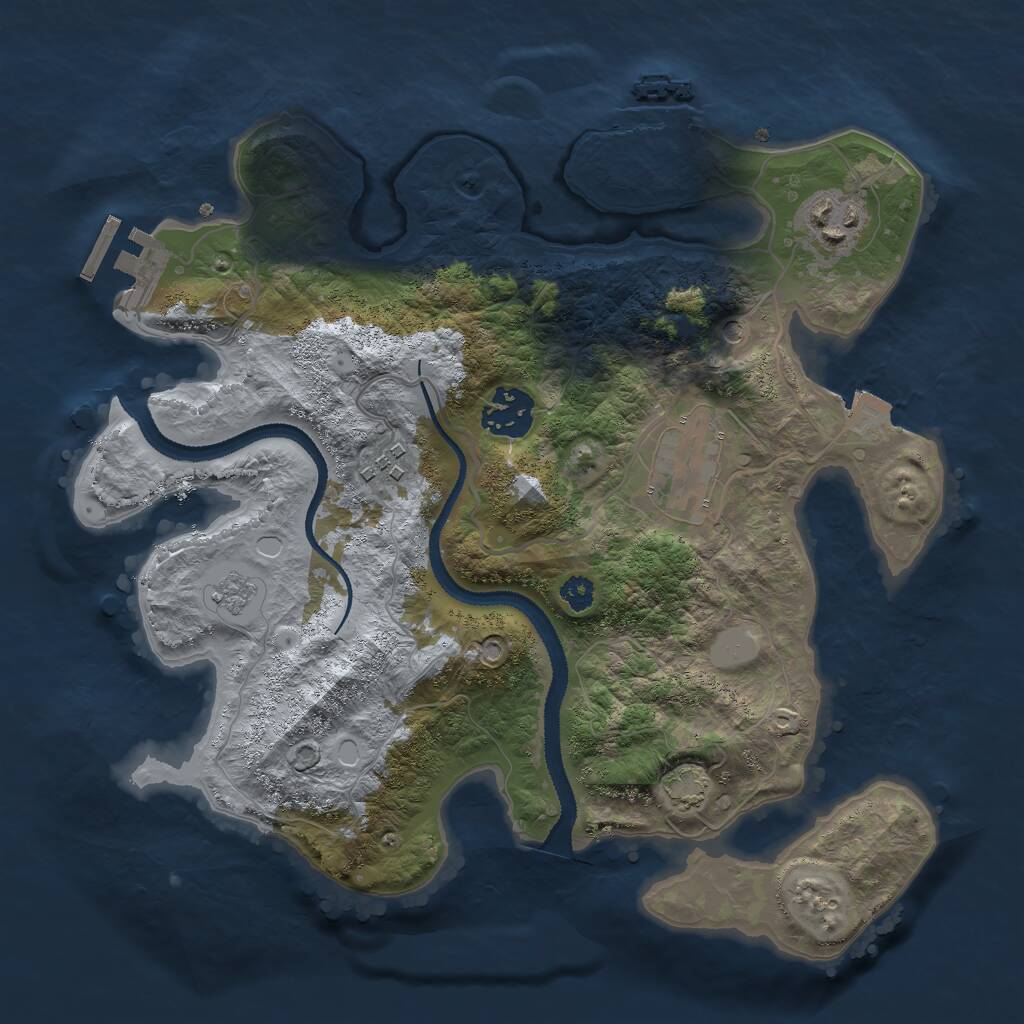 Rust Map: Procedural Map, Size: 3000, Seed: 21868, 10 Monuments