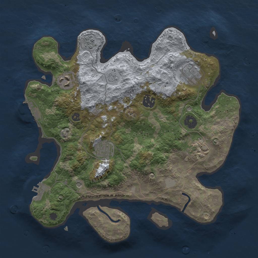 Rust Map: Procedural Map, Size: 3000, Seed: 2443527, 13 Monuments