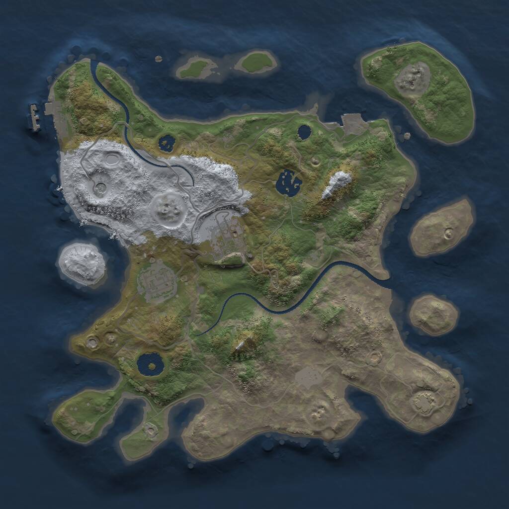 Rust Map: Procedural Map, Size: 3000, Seed: 118144967, 7 Monuments