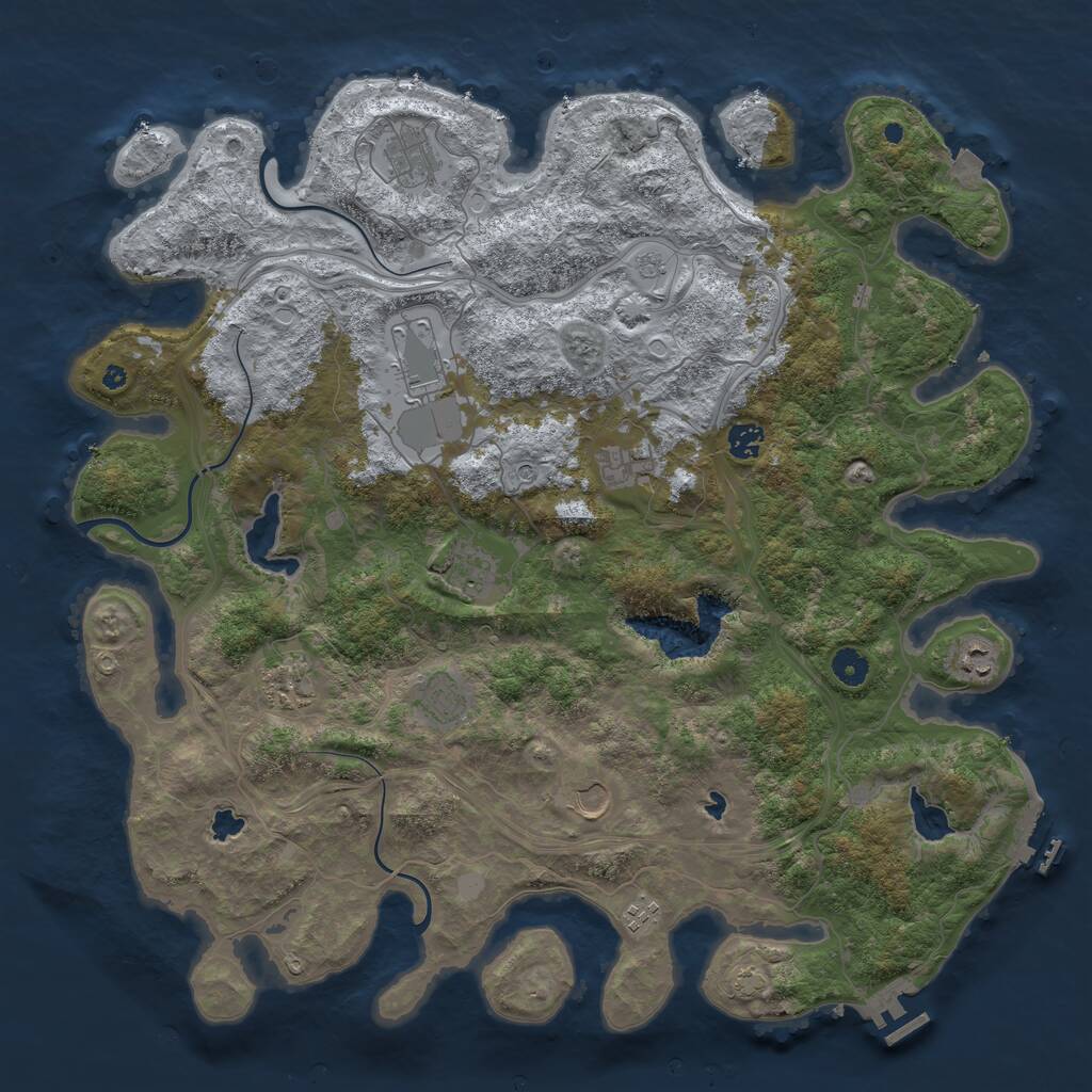 Rust Map: Procedural Map, Size: 4500, Seed: 184009198, 16 Monuments