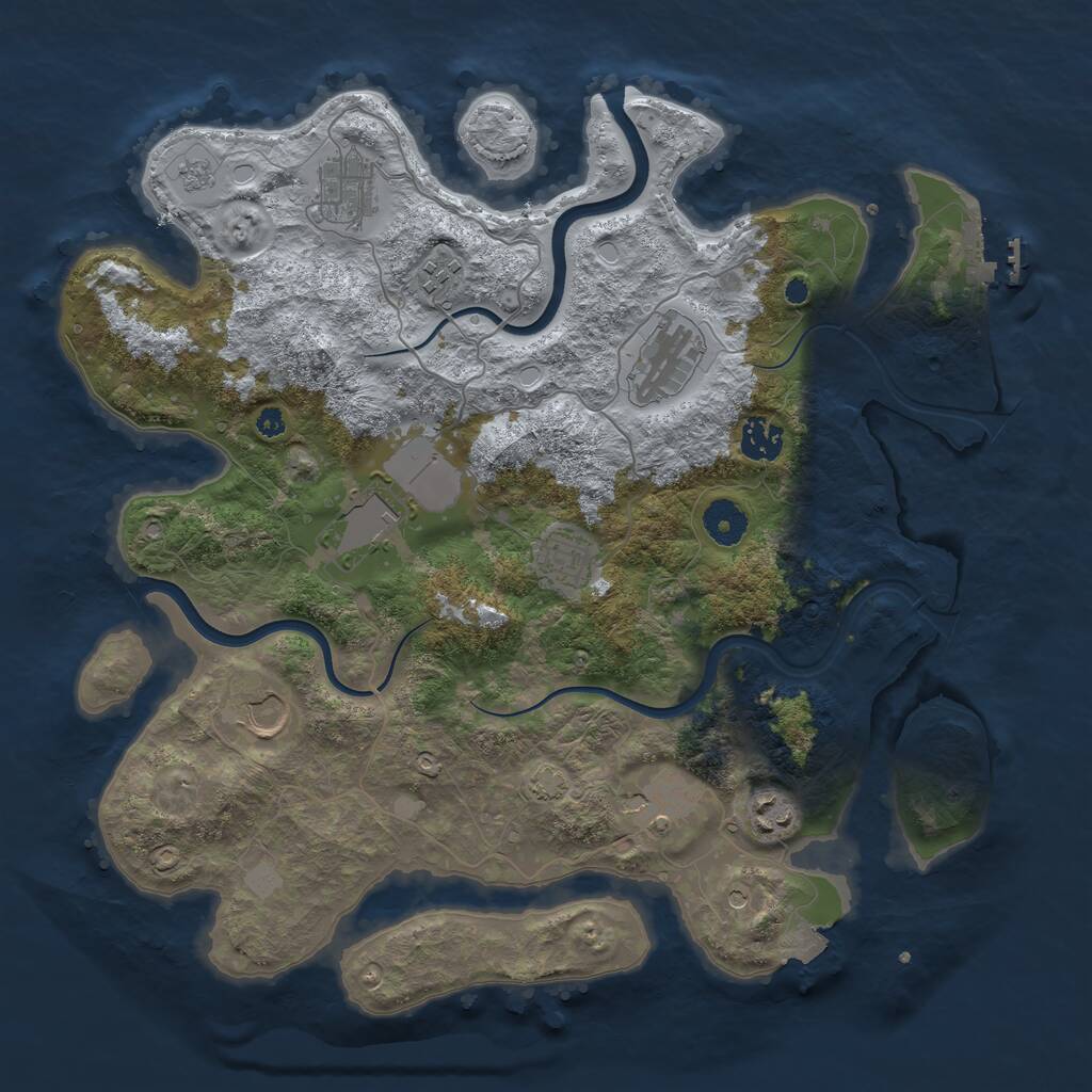 Rust Map: Procedural Map, Size: 3750, Seed: 1738168718, 14 Monuments