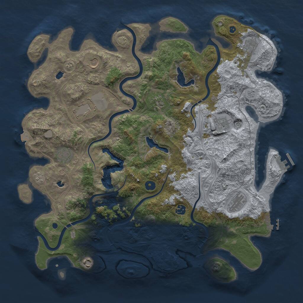 Rust Map: Procedural Map, Size: 4500, Seed: 1846547, 16 Monuments