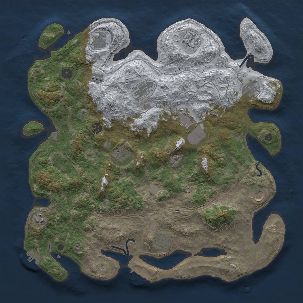 Rust Map: Procedural Map, Size: 4250, Seed: 769181, 20 Monuments
