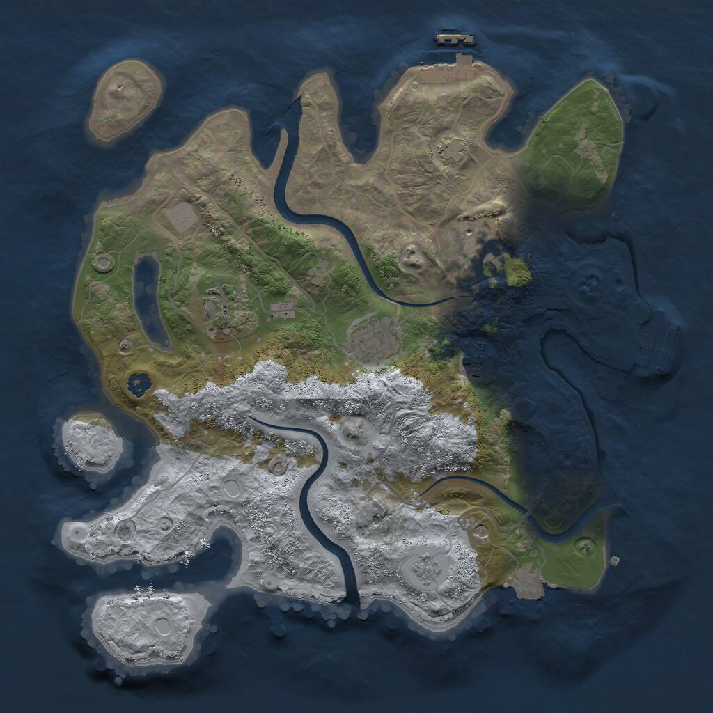 Rust Map: Procedural Map, Size: 3000, Seed: 26379, 10 Monuments