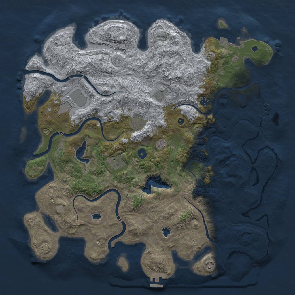Rust Map: Procedural Map, Size: 4500, Seed: 12525, 13 Monuments
