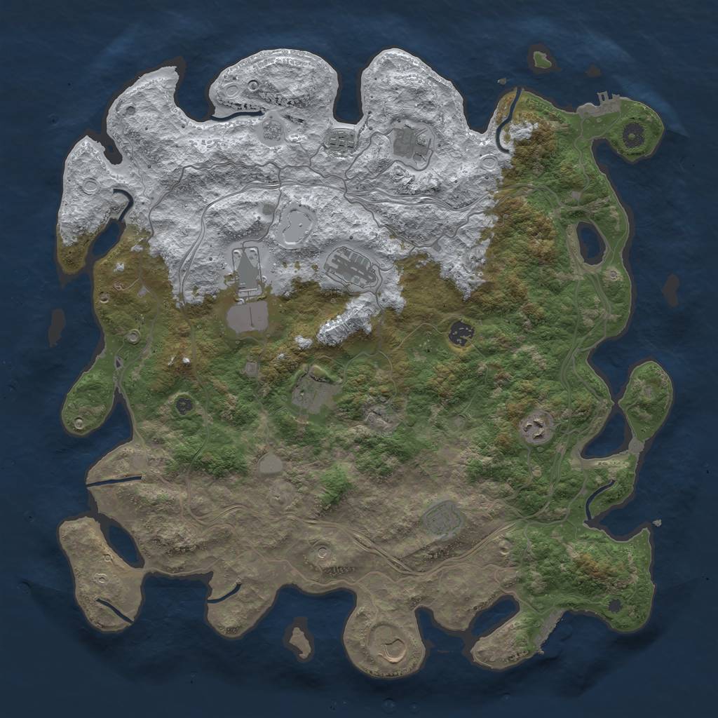 Rust Map: Procedural Map, Size: 4500, Seed: 12525, 18 Monuments