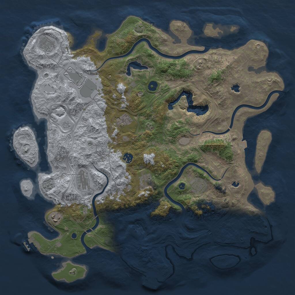 Rust Map: Procedural Map, Size: 4500, Seed: 4899996, 15 Monuments