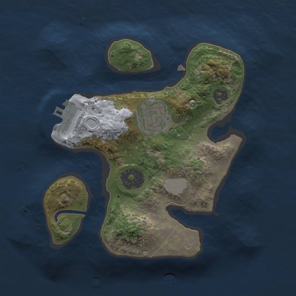 Rust Map: Procedural Map, Size: 2000, Seed: 69186279, 7 Monuments