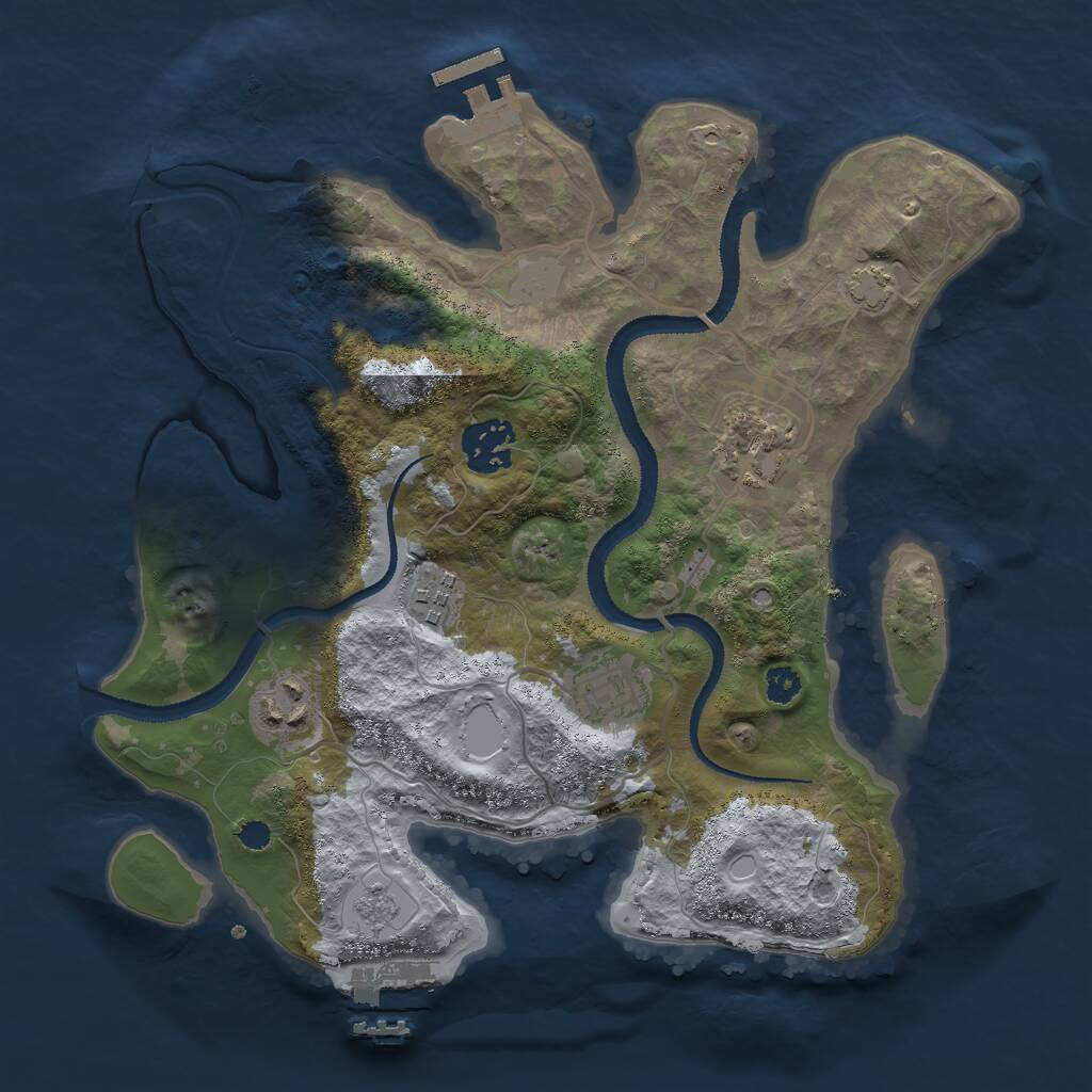 Rust Map: Procedural Map, Size: 3000, Seed: 333110438, 10 Monuments