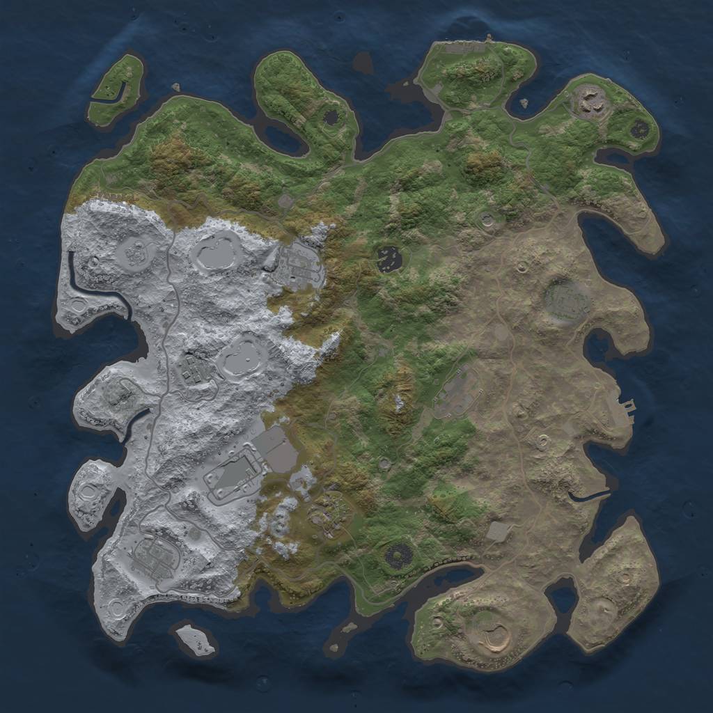 Rust Map: Procedural Map, Size: 4000, Seed: 1264870822, 19 Monuments