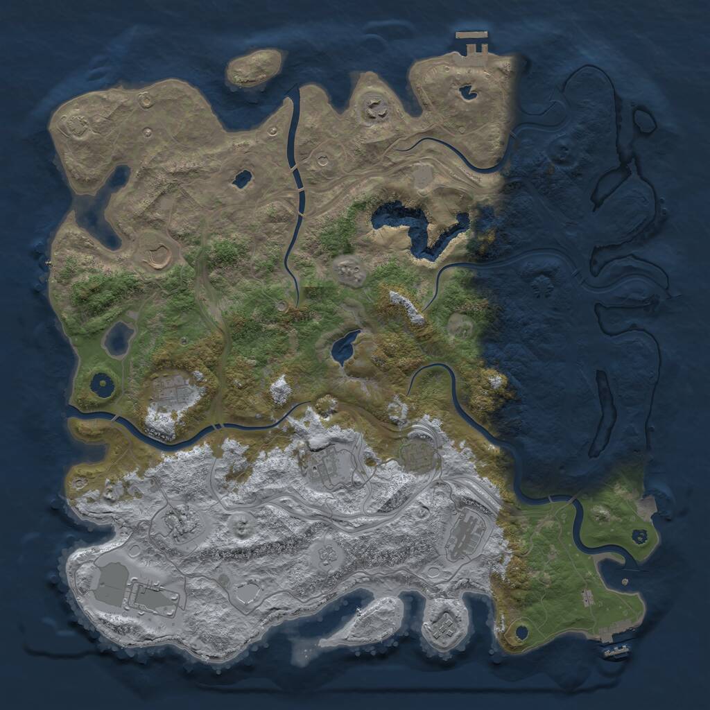 Rust Map: Procedural Map, Size: 4500, Seed: 376797701, 15 Monuments