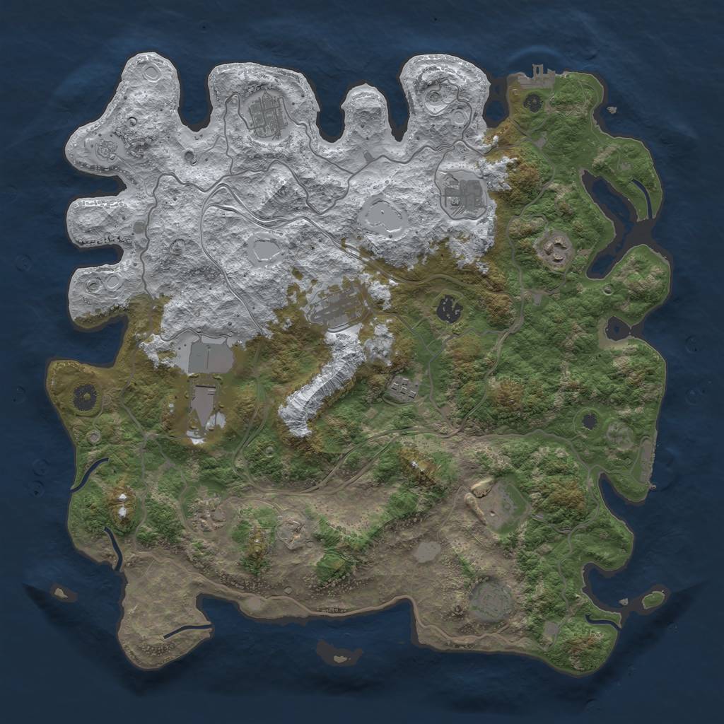 Rust Map: Procedural Map, Size: 4250, Seed: 183370094, 19 Monuments