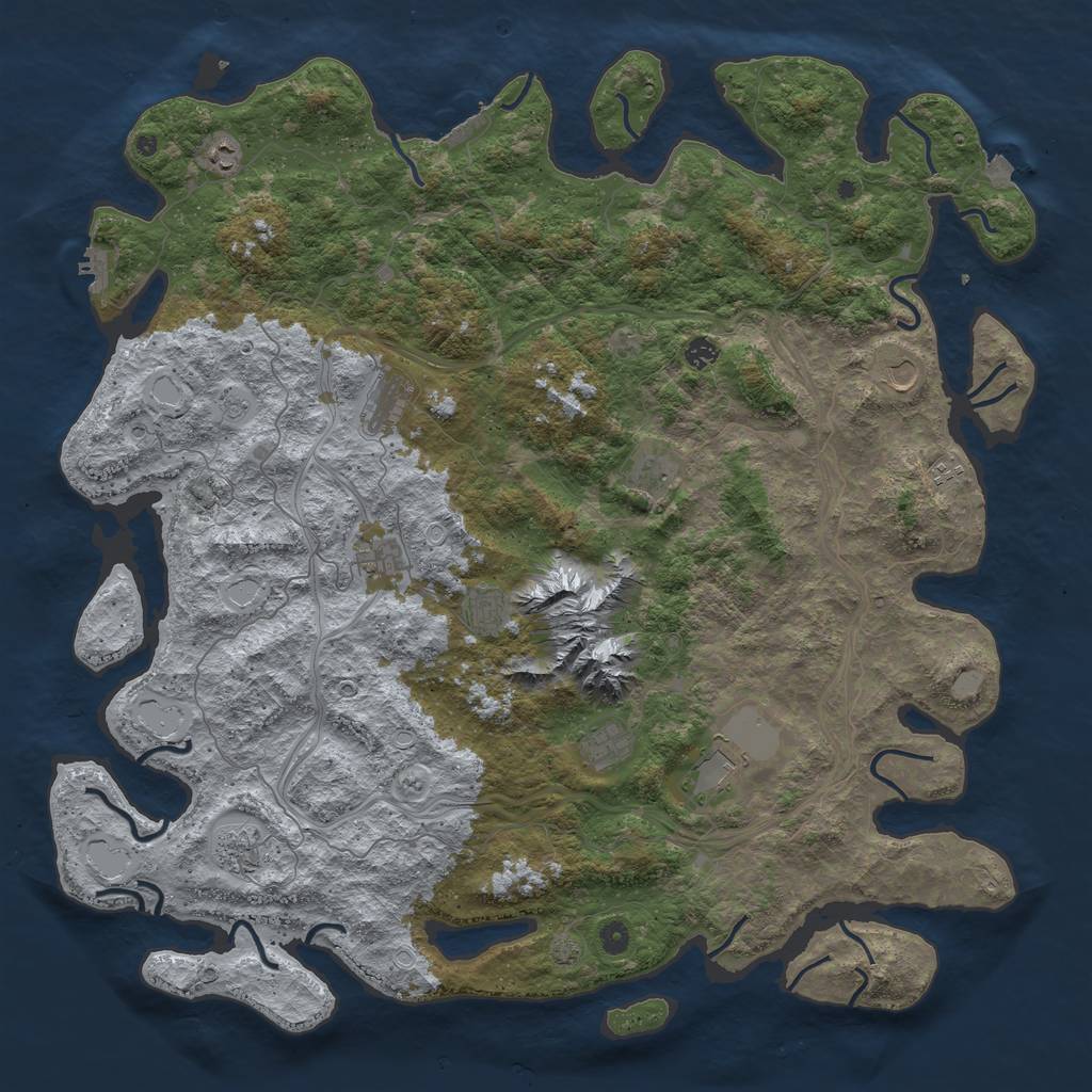 Rust Map: Procedural Map, Size: 5250, Seed: 2081855019, 19 Monuments