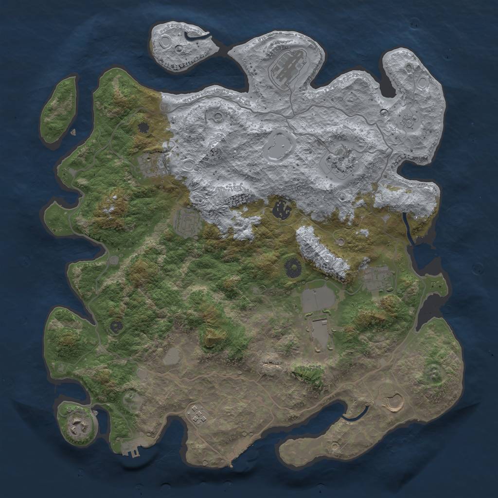 Rust Map: Procedural Map, Size: 4000, Seed: 943605, 19 Monuments