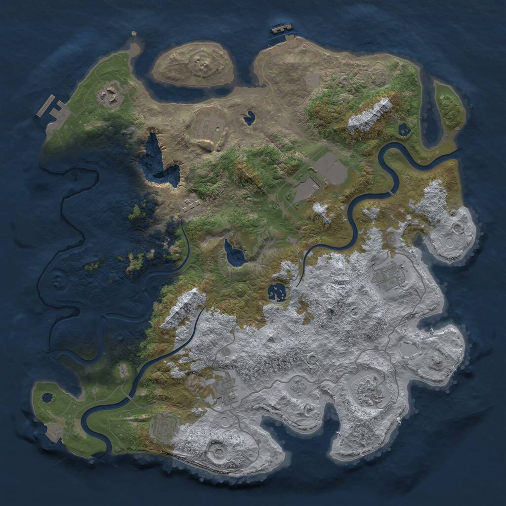 Rust Map: Procedural Map, Size: 4000, Seed: 371734, 15 Monuments