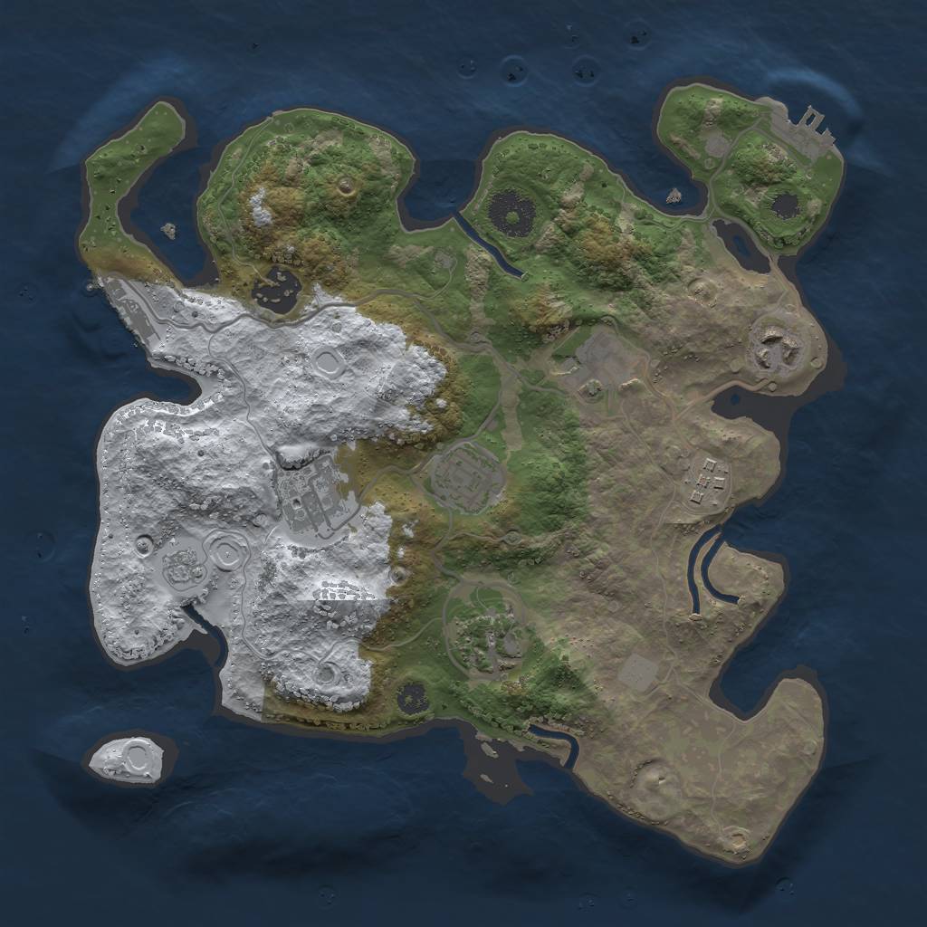 Rust Map: Procedural Map, Size: 3000, Seed: 32266, 15 Monuments