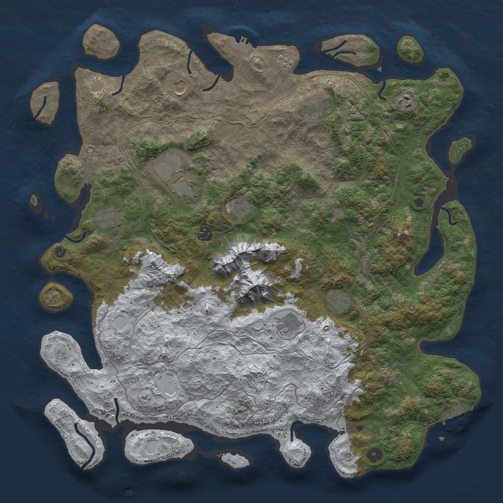 Rust Map: Procedural Map, Size: 5000, Seed: 2141244, 19 Monuments