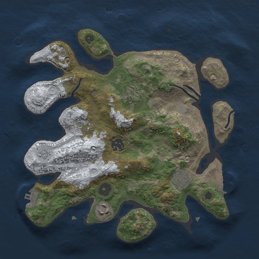 Rust Map: Procedural Map, Size: 3000, Seed: 929204, 13 Monuments