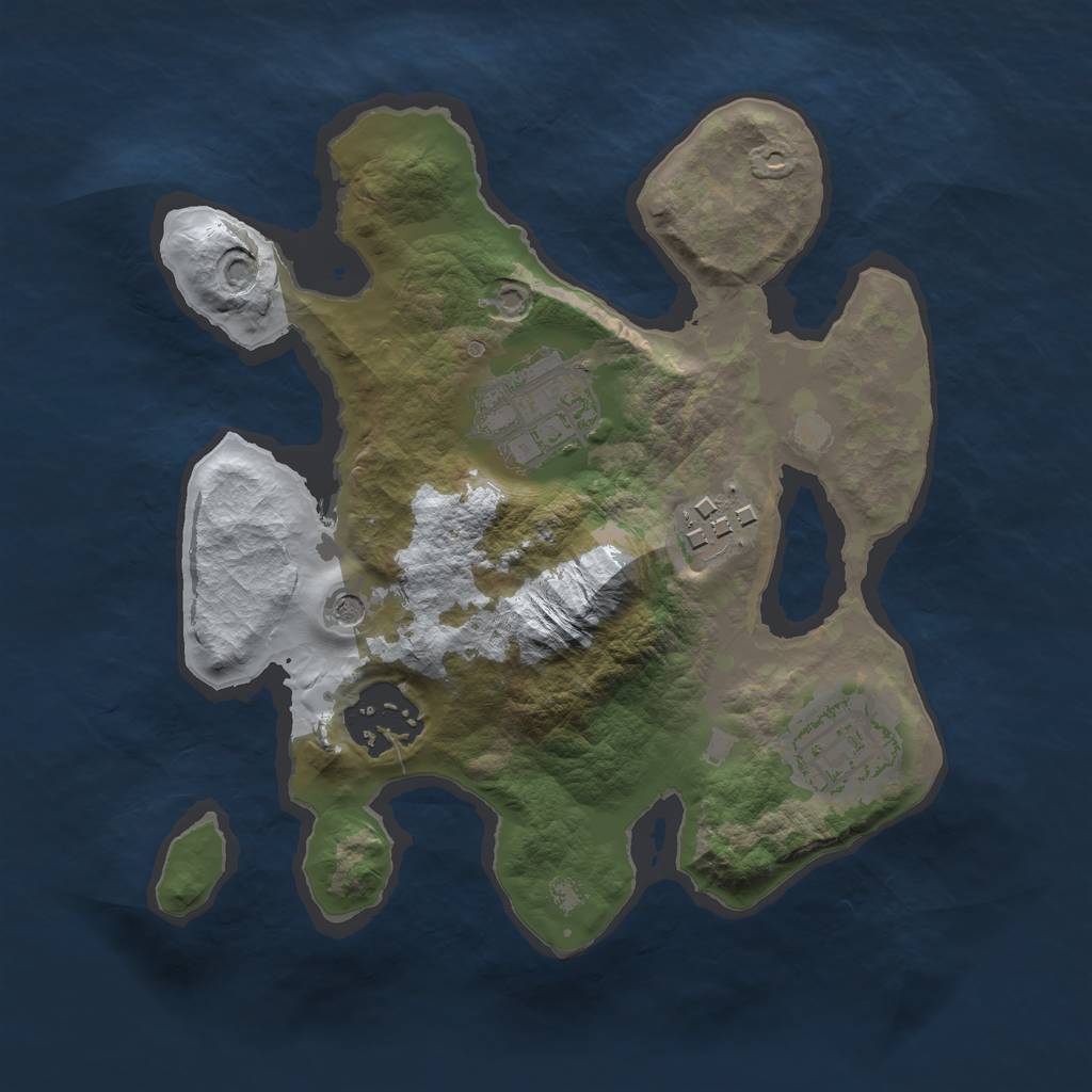 Rust Map: Barren, Size: 2250, Seed: 345, 7 Monuments