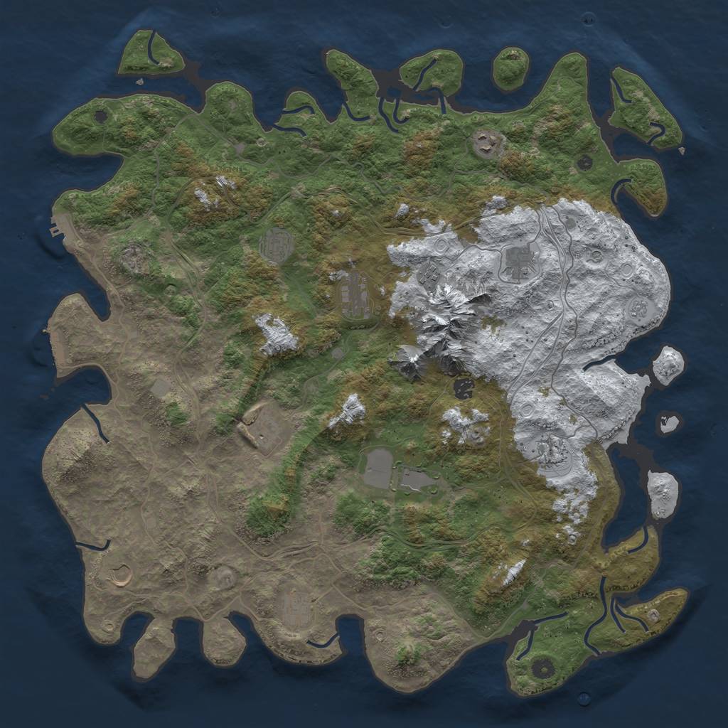 Rust Map: Procedural Map, Size: 5000, Seed: 11160120, 20 Monuments