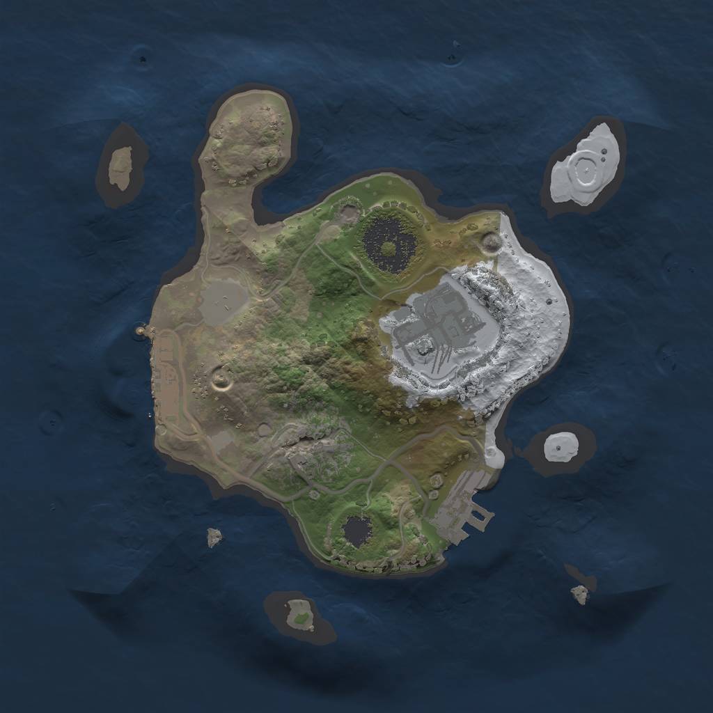 Rust Map: Procedural Map, Size: 2000, Seed: 871242010, 8 Monuments