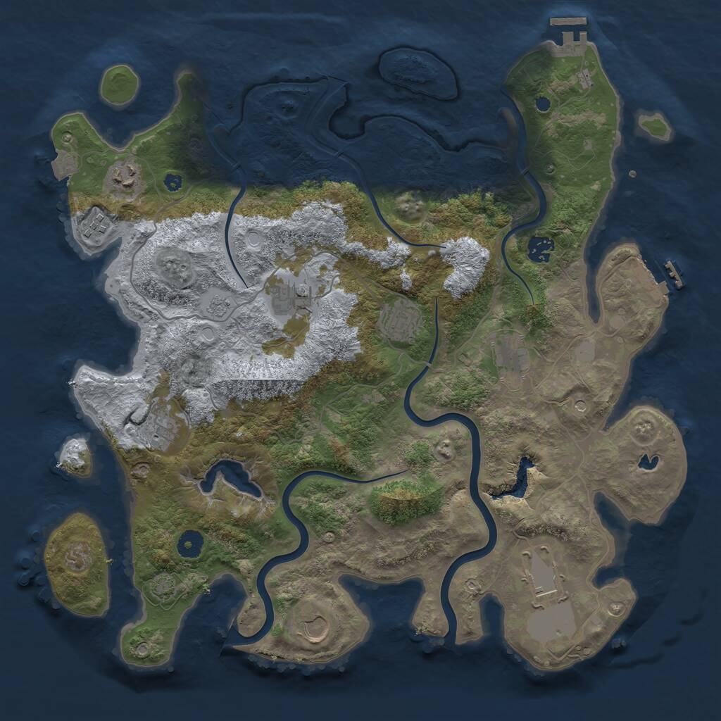 Rust Map: Procedural Map, Size: 4000, Seed: 934503, 15 Monuments