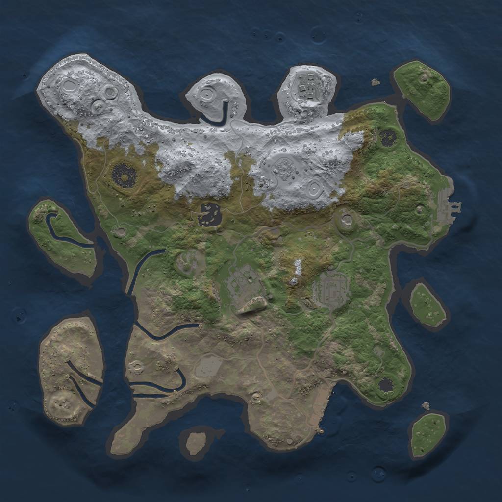 Rust Map: Procedural Map, Size: 3000, Seed: 19218, 13 Monuments