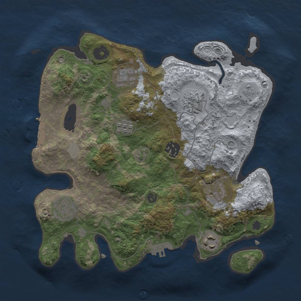 Rust Map: Procedural Map, Size: 3000, Seed: 859617461, 16 Monuments