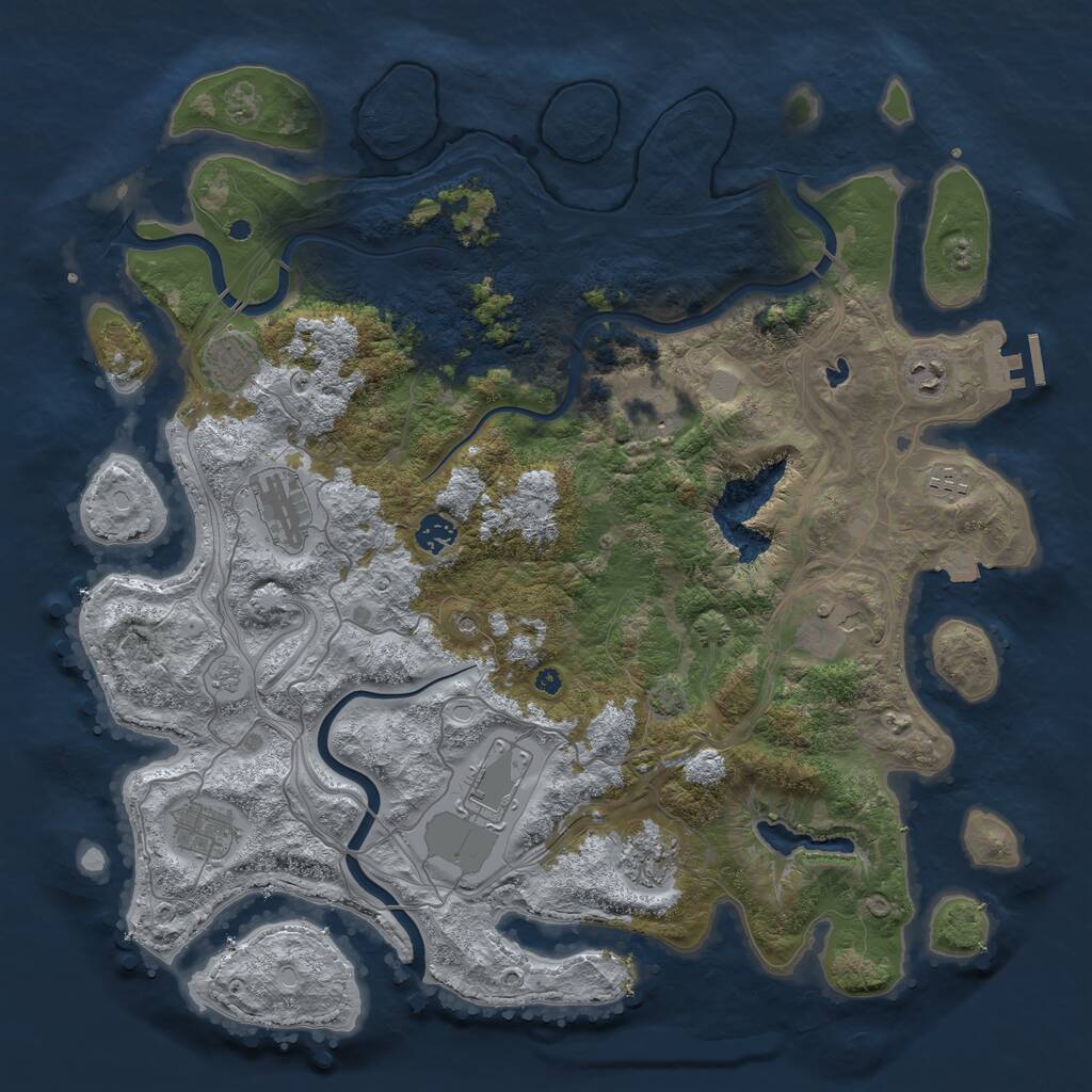 Rust Map: Procedural Map, Size: 4250, Seed: 840609095, 15 Monuments