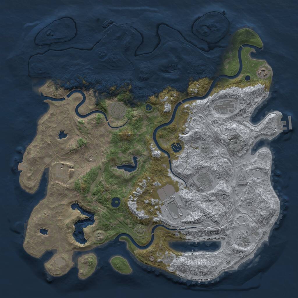 Rust Map: Procedural Map, Size: 4500, Seed: 1198887035, 15 Monuments