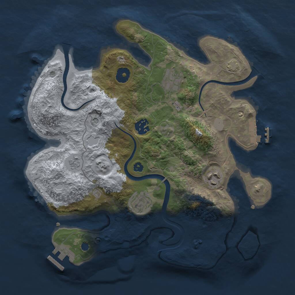 Rust Map: Procedural Map, Size: 3000, Seed: 21132, 10 Monuments