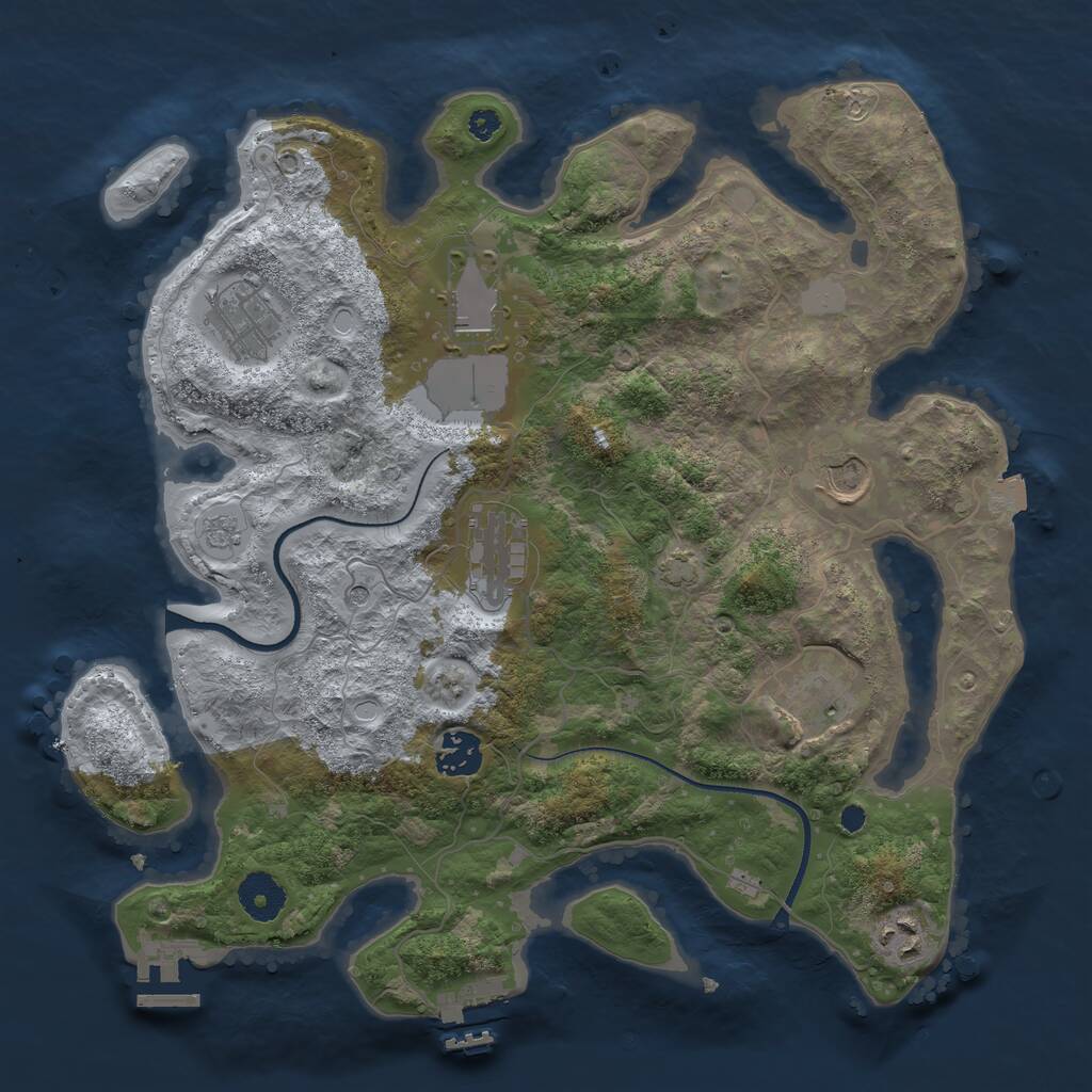 Rust Map: Procedural Map, Size: 3500, Seed: 1752923849, 13 Monuments