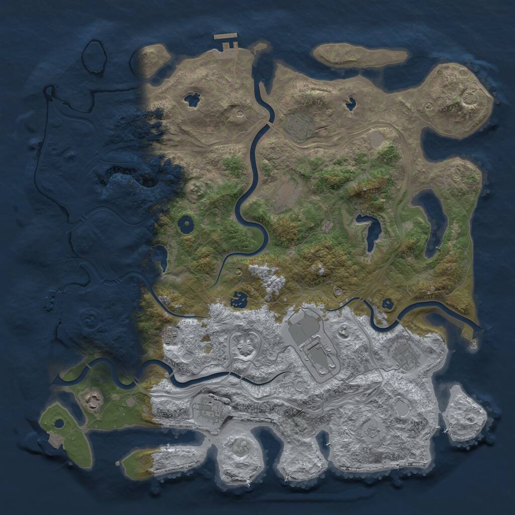 Rust Map: Procedural Map, Size: 4500, Seed: 546372135, 14 Monuments