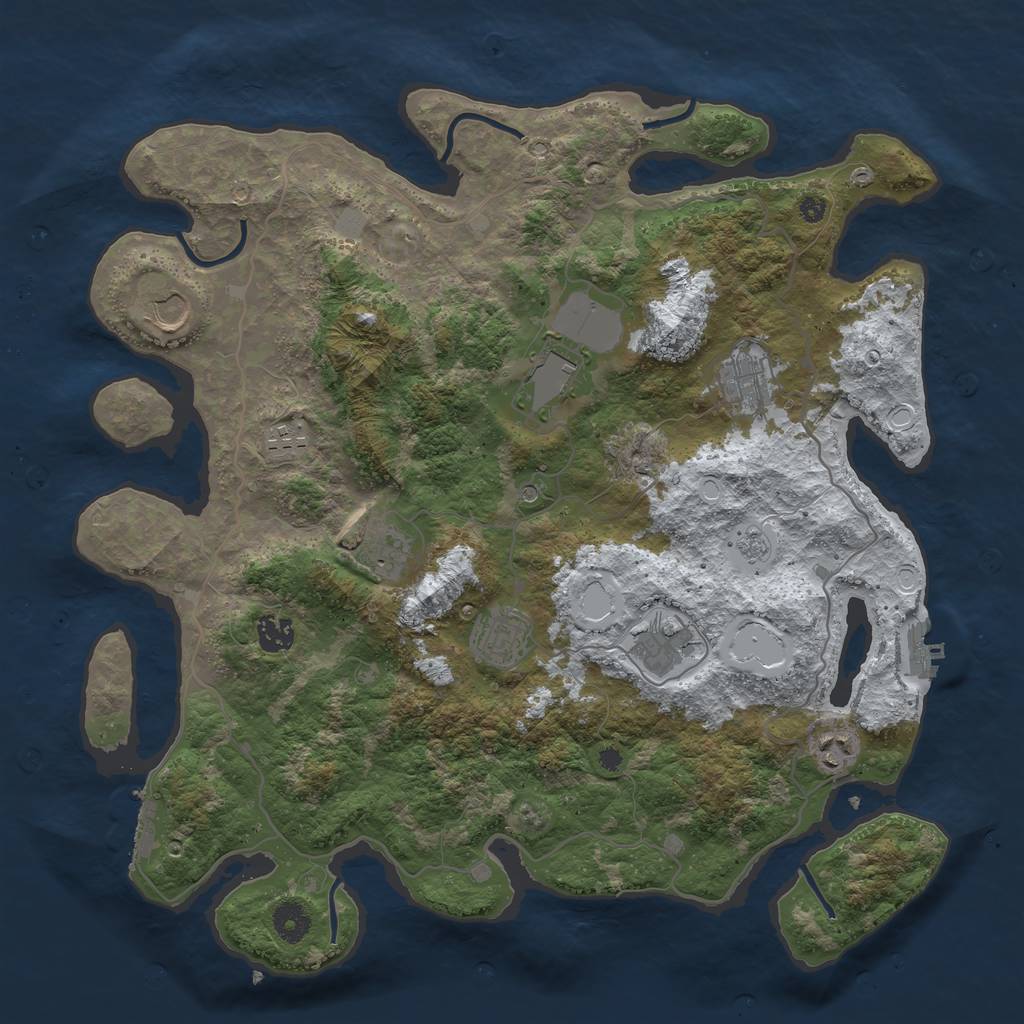 Rust Map: Procedural Map, Size: 4000, Seed: 1146612916, 18 Monuments