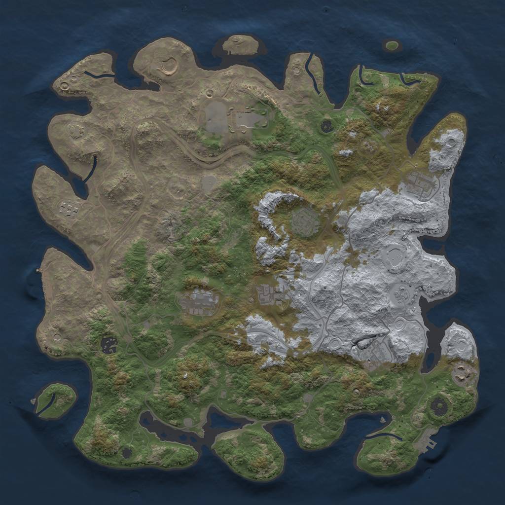 Rust Map: Procedural Map, Size: 4250, Seed: 13213414, 18 Monuments