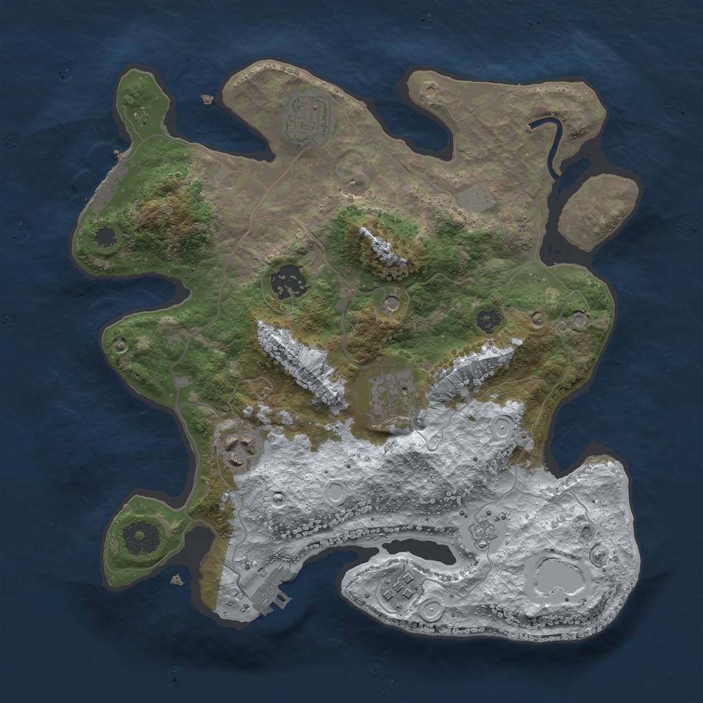Rust Map: Procedural Map, Size: 3000, Seed: 17010, 14 Monuments