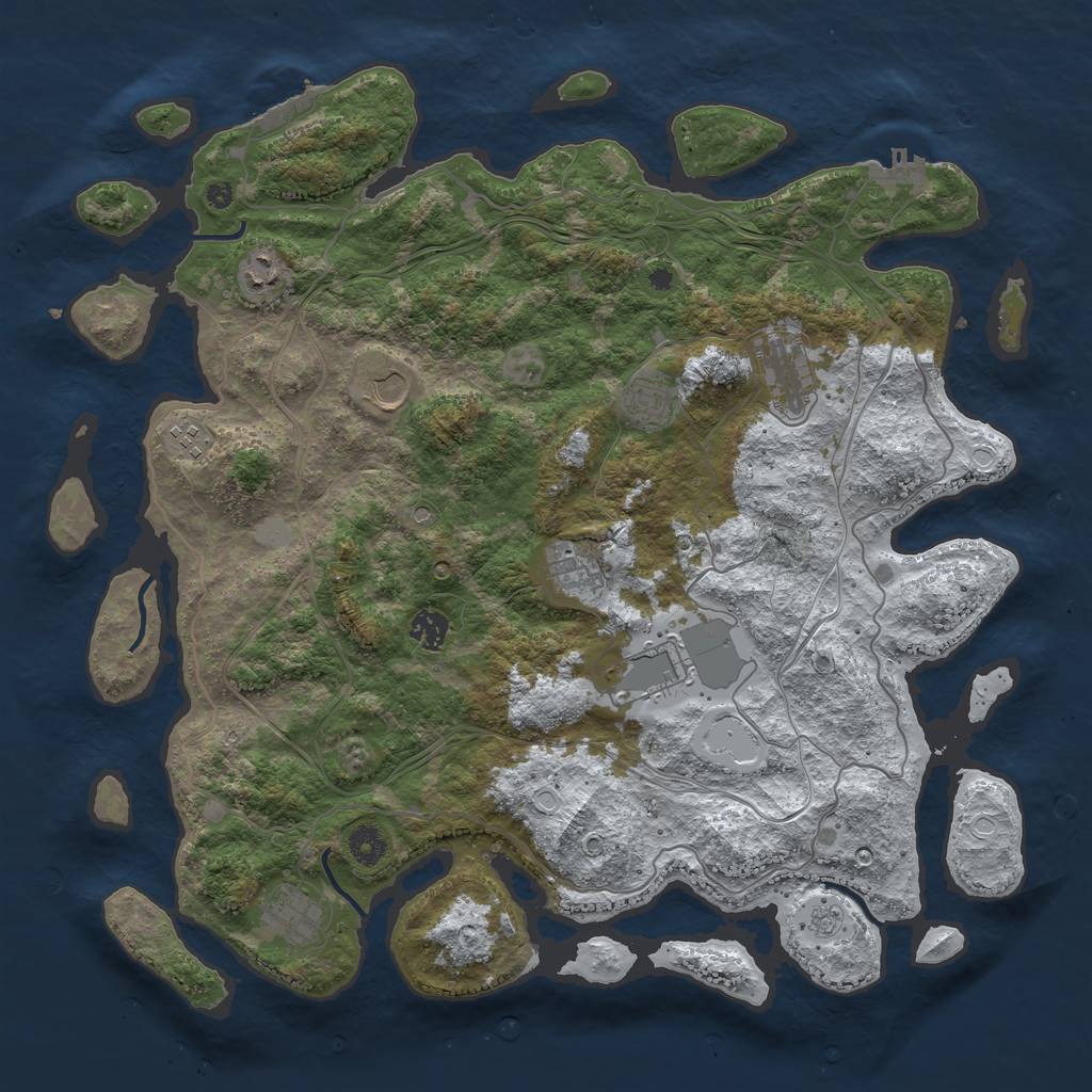 Rust Map: Procedural Map, Size: 4250, Seed: 890267620, 18 Monuments