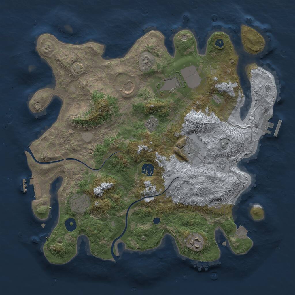 Rust Map: Procedural Map, Size: 3500, Seed: 311, 13 Monuments