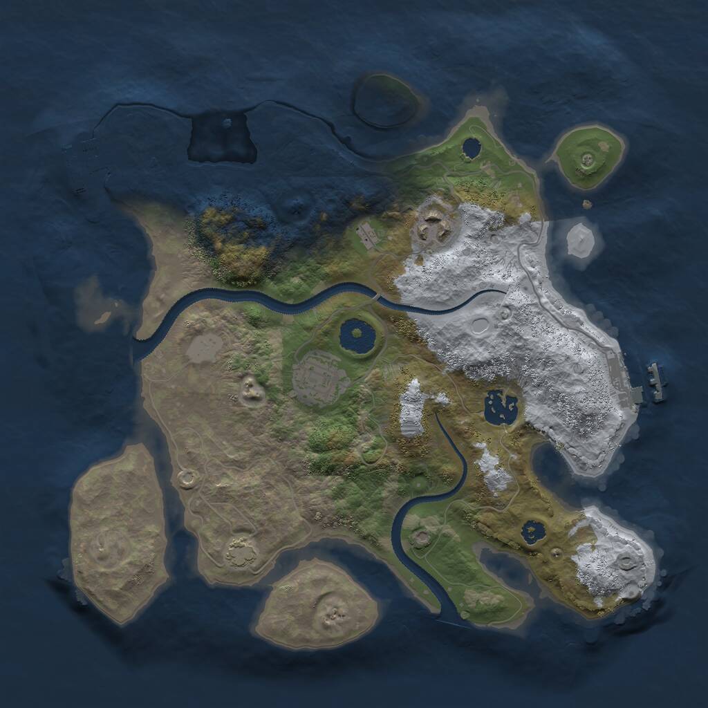 Rust Map: Procedural Map, Size: 3000, Seed: 15426, 7 Monuments