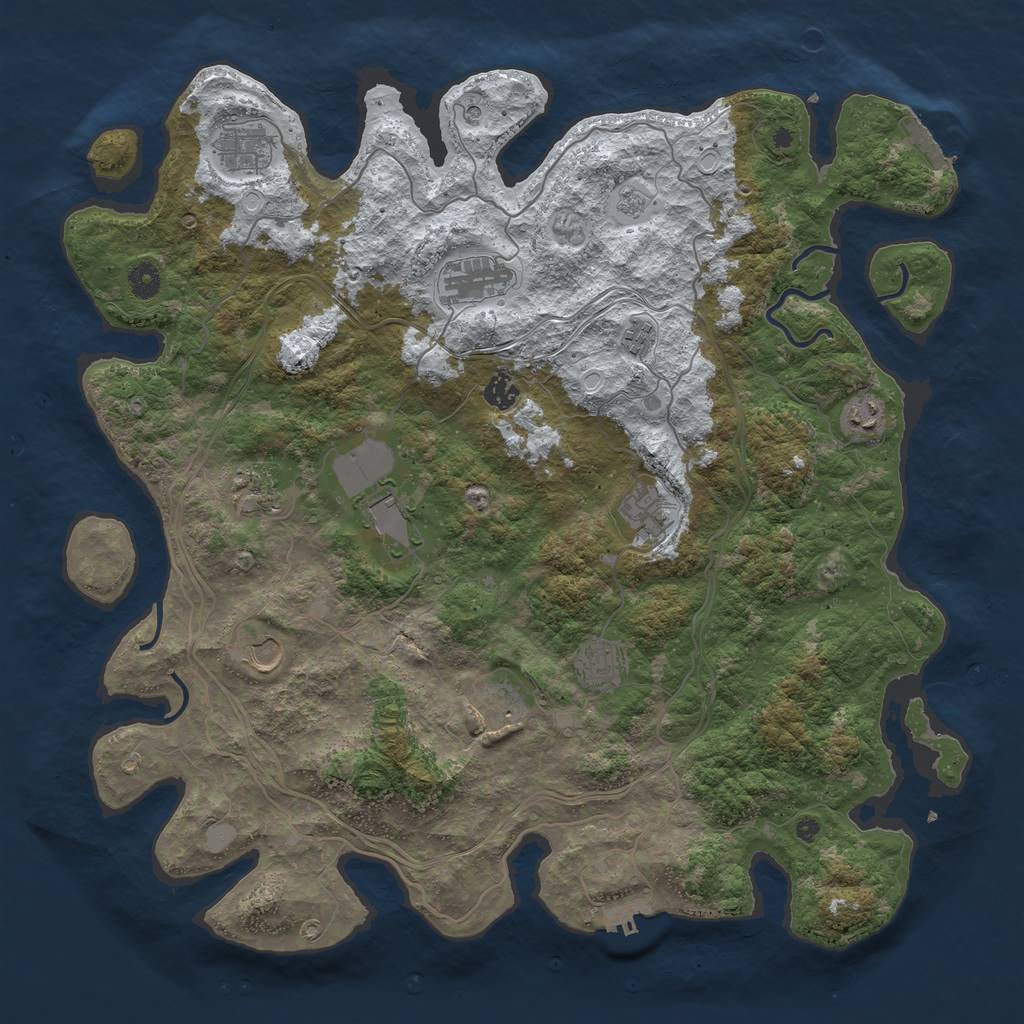Rust Map: Procedural Map, Size: 4500, Seed: 24425, 20 Monuments