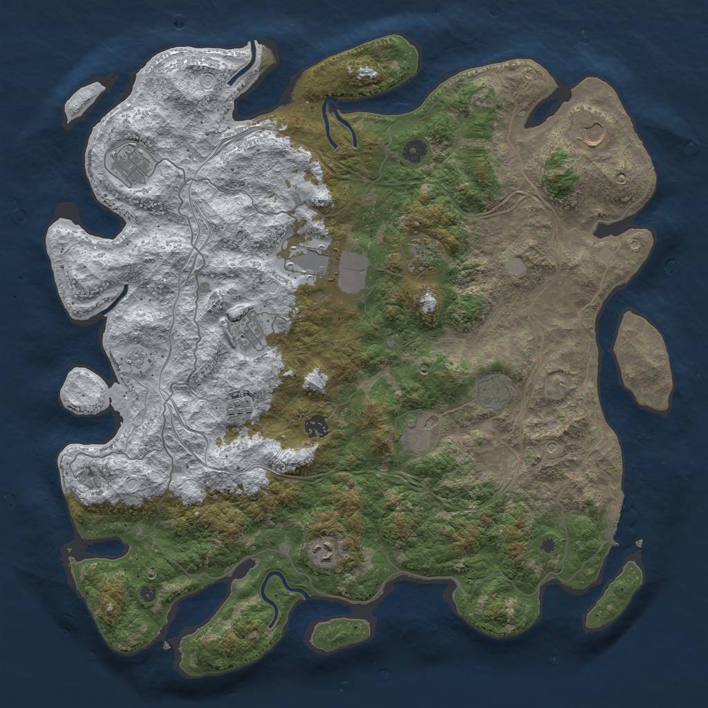 Rust Map: Procedural Map, Size: 4500, Seed: 1799467, 18 Monuments