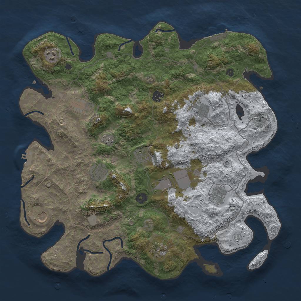 Rust Map: Procedural Map, Size: 4050, Seed: 1667243871, 20 Monuments