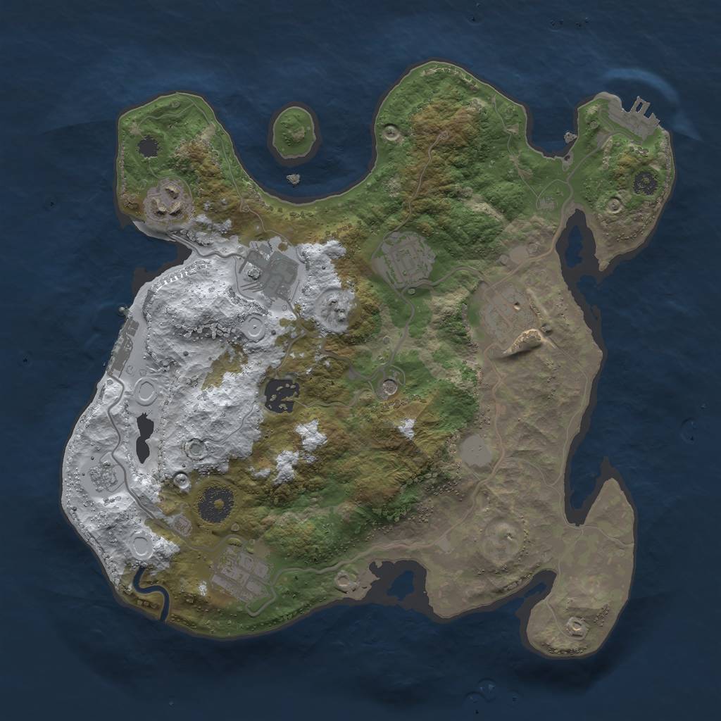 Rust Map: Procedural Map, Size: 3000, Seed: 6619, 15 Monuments