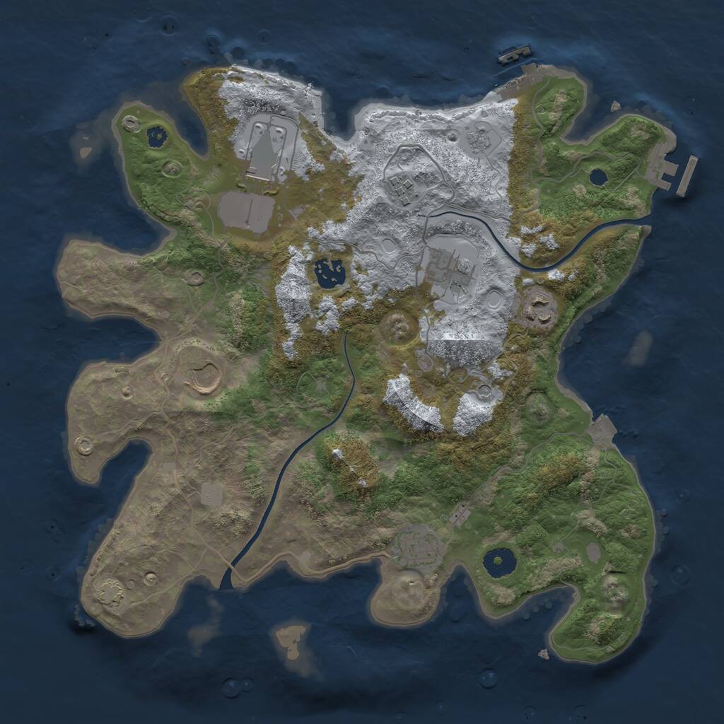 Rust Map: Procedural Map, Size: 3500, Seed: 31278356, 13 Monuments