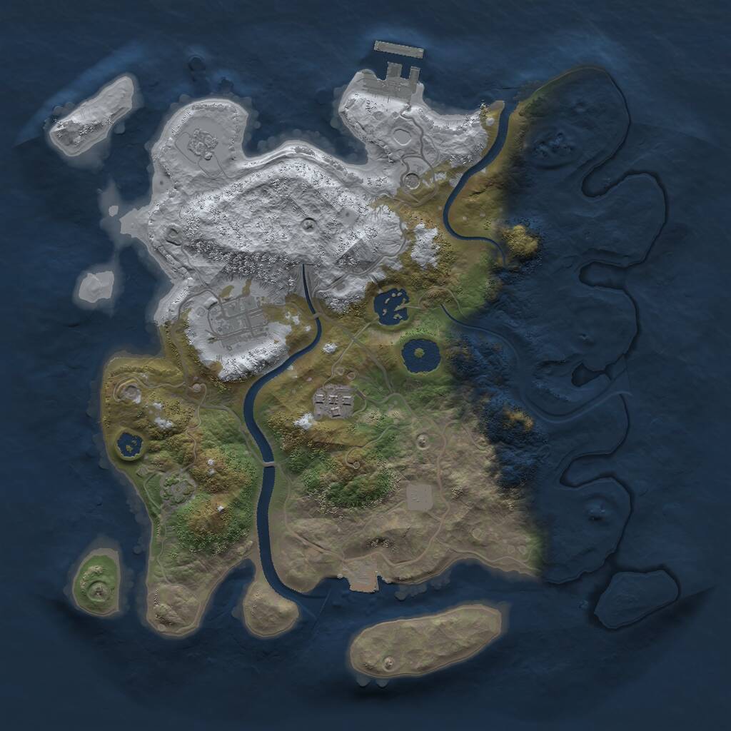 Rust Map: Procedural Map, Size: 3000, Seed: 1213141516, 8 Monuments
