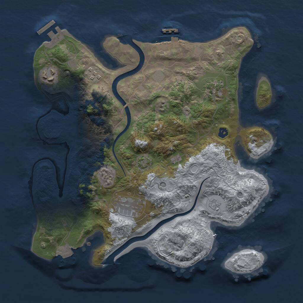 Rust Map: Procedural Map, Size: 3000, Seed: 17104, 10 Monuments